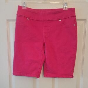 Chico's Fuschia Pink Women's Bermuda Jegging Shorts Perfect Stretch Size 00